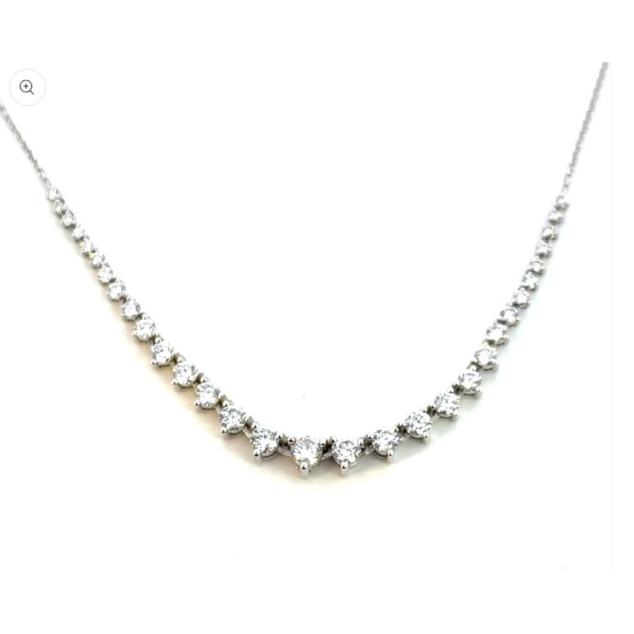 14K White Gold Graduated Diamond Necklace