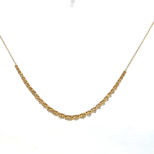 14K Yellow Gold 3.5gr 0.96ctw Diamond Necklace