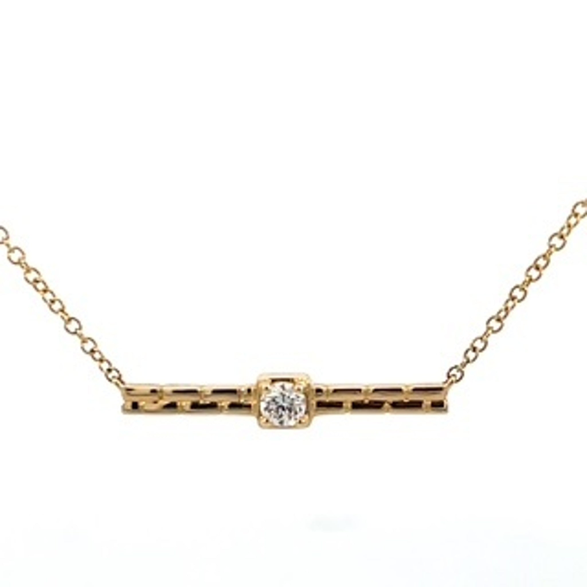 14K Yellow Gold Diamond Bar Necklace