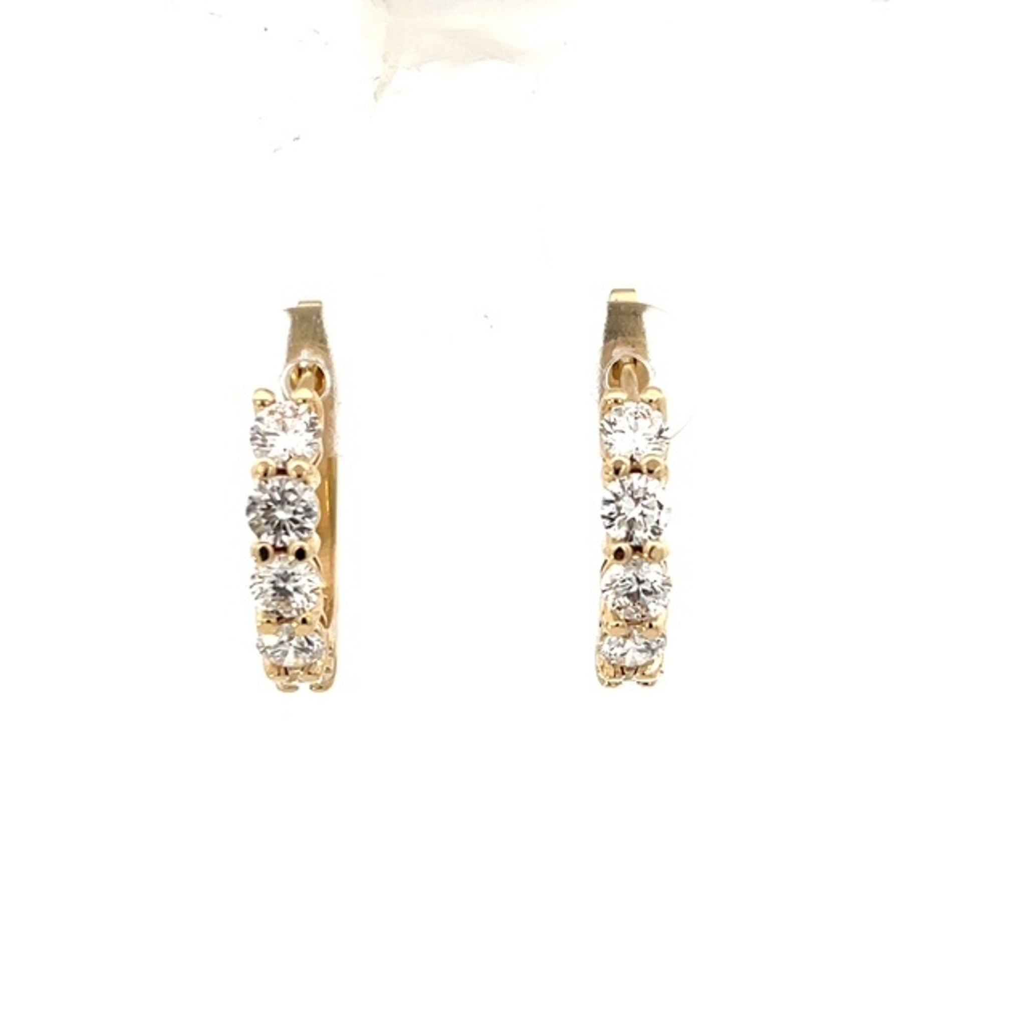 14K Yellow Gold Lab Grown Diamond Huggie Earring