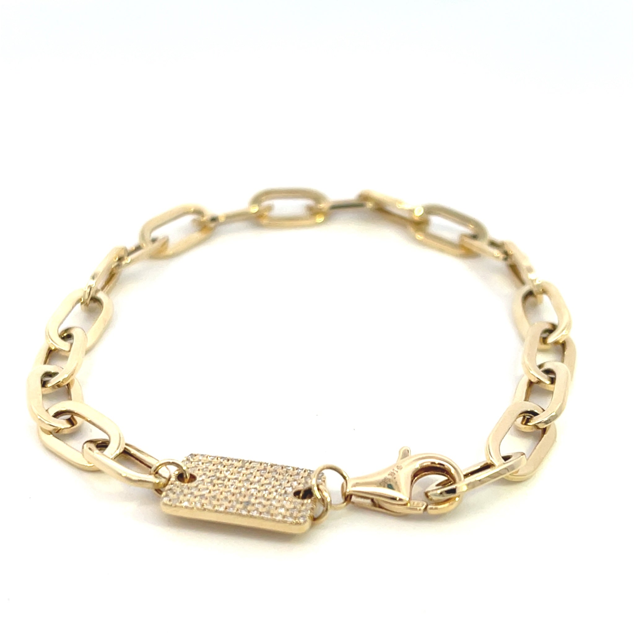 14K Yellow Gold Simple Bar Bracelet