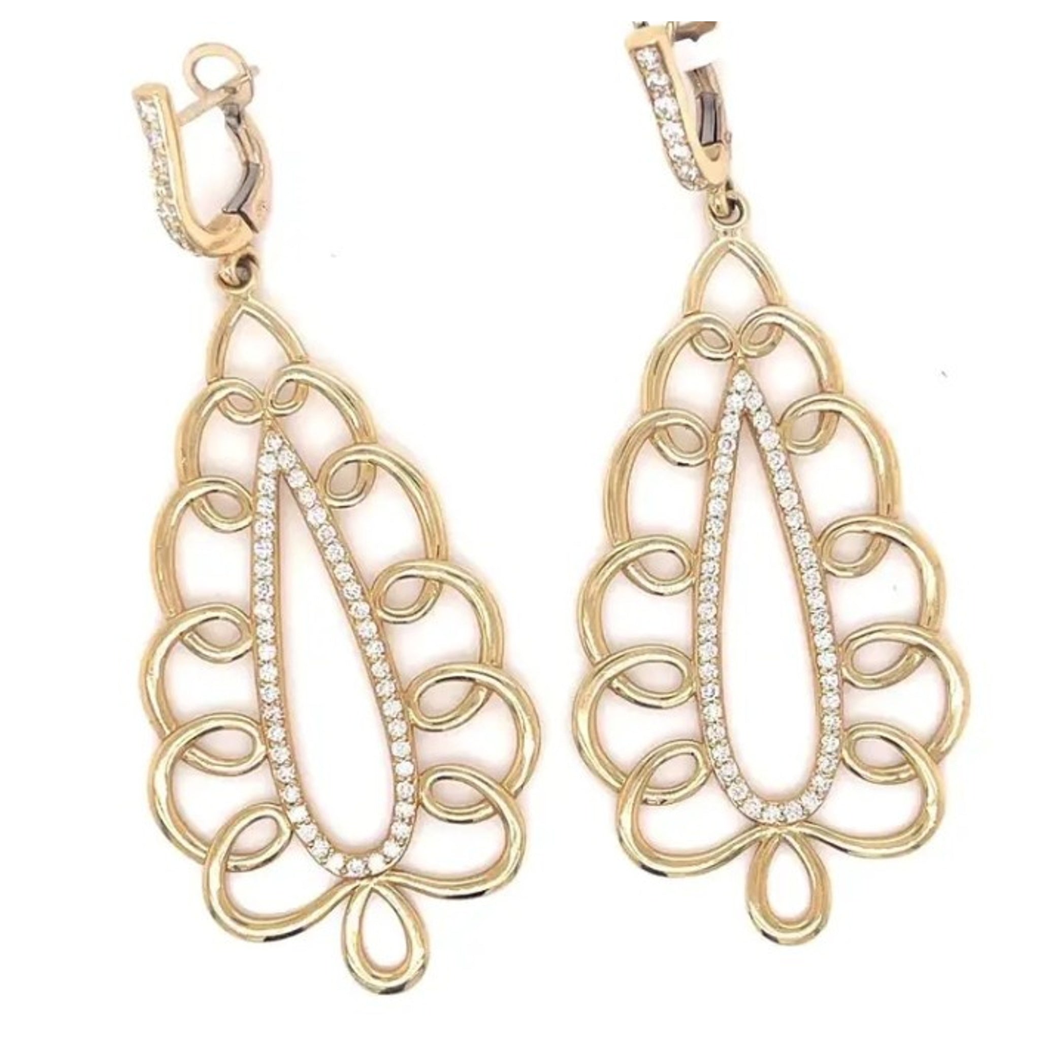 14K Yellow Gold Tear Drop Shape Earring