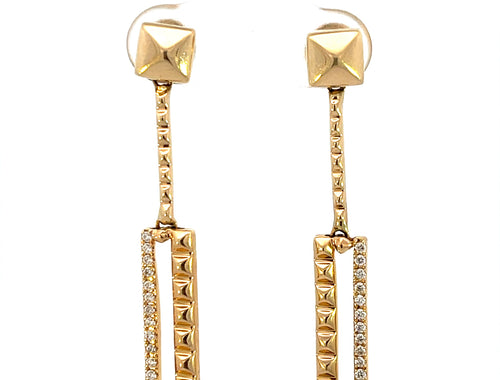 14KYG Gold Rectangular DRop Earrings