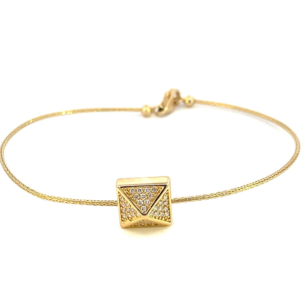 14K Diamond Pyramid Bracelet