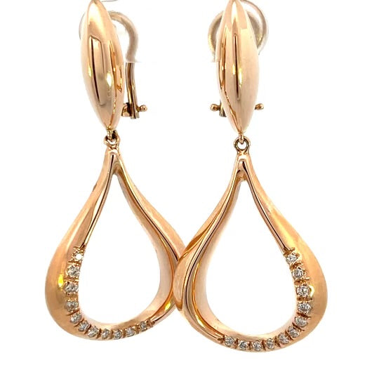14K ROSE GOLD PEAR SHAPE DROP EARRINGS