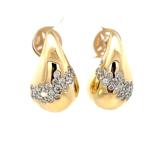 TEar Drop Earrings with Diamond Accents