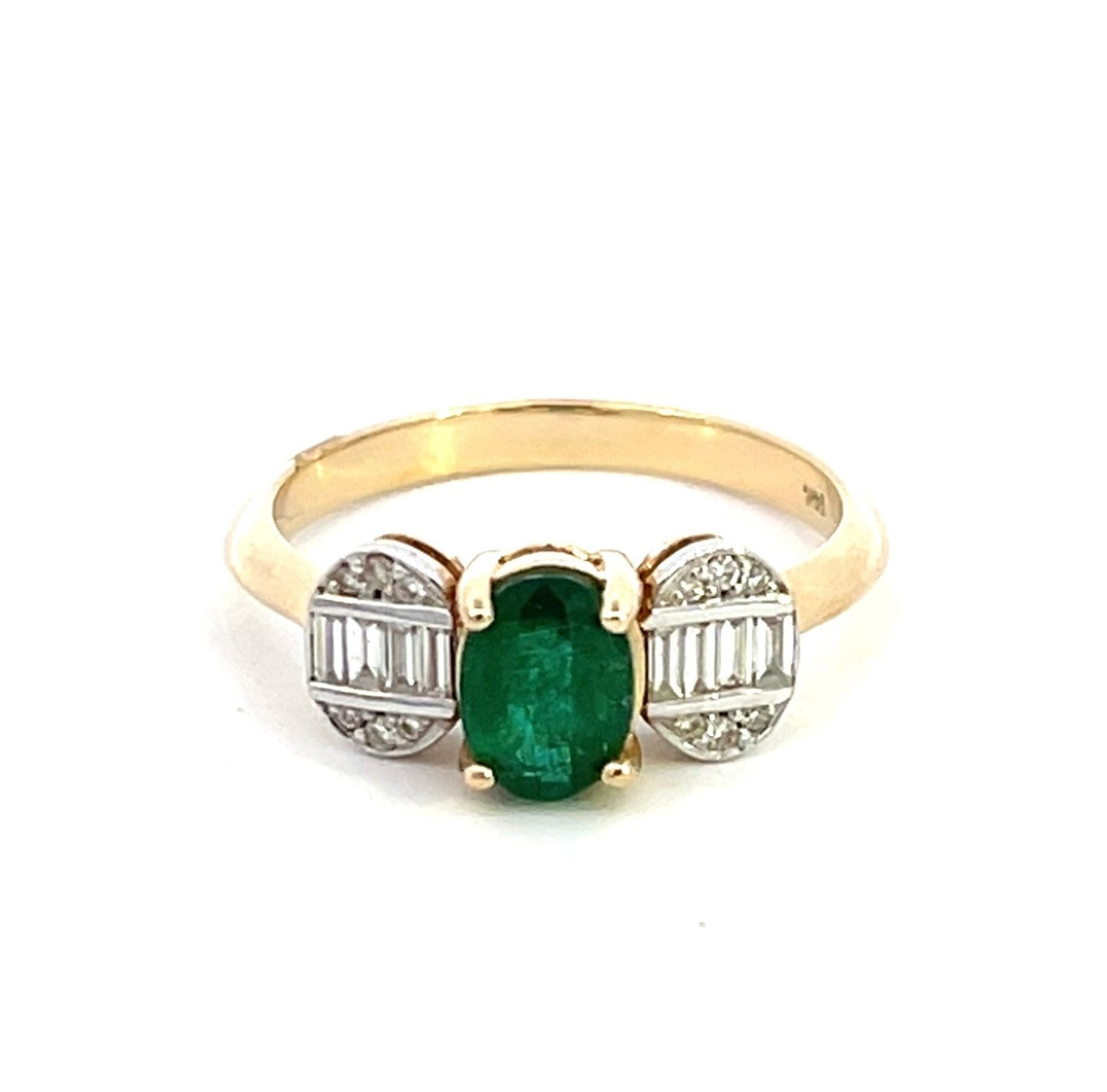 Emerald Oval Diamond Ring