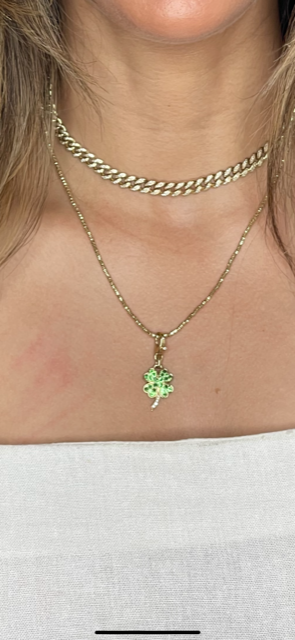 Emerald Clover  Charm