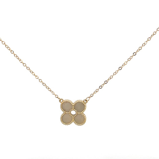 Single Mother of Pearl Flower Necklace