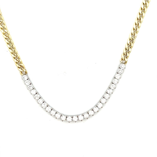 Lab Grown Diamond & Cuban Chain Necklace