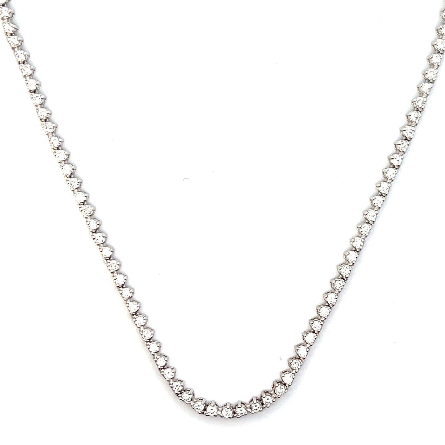 Natural Diamond Tennis Necklace 4.14ctw