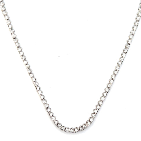 Natural Diamond Tennis Necklace 4.14ctw