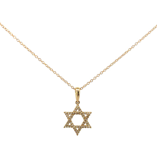 Mini Diamond Star of David Pendant Necklace