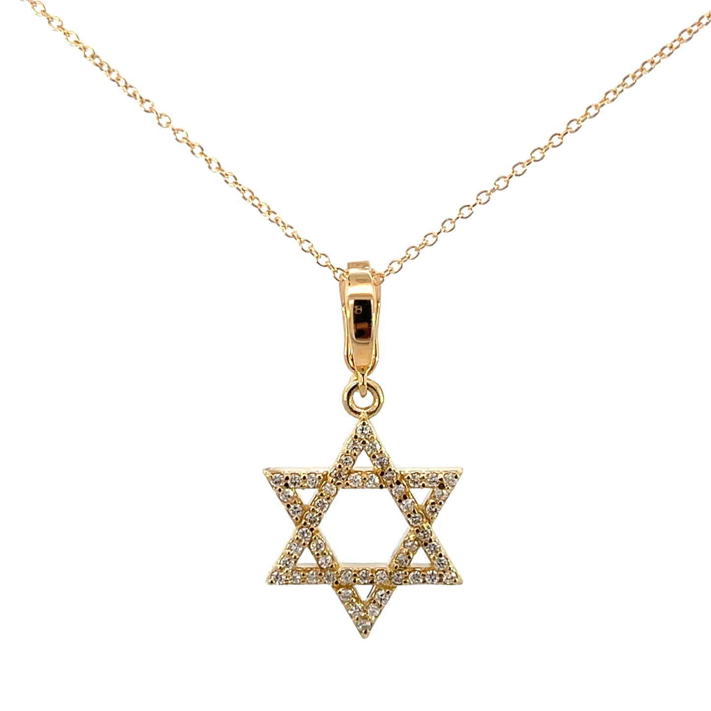 Lab-Grown Diamond Star of David Pendant Necklace