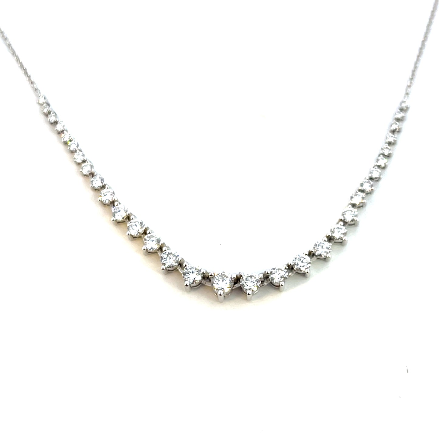 Graduated 1.44ctw Diamond Necklace