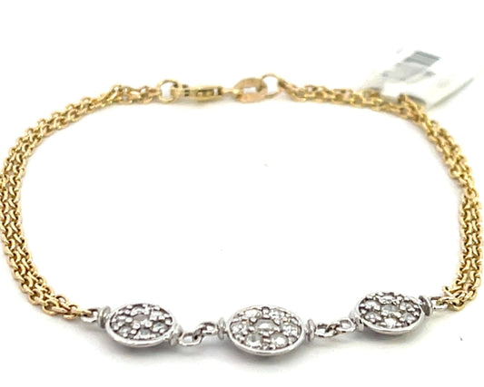 Rosecut Diamonds on Disk Bracelet