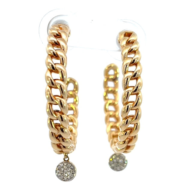 Chain Style with Hanging Diamond Hoop Earrings