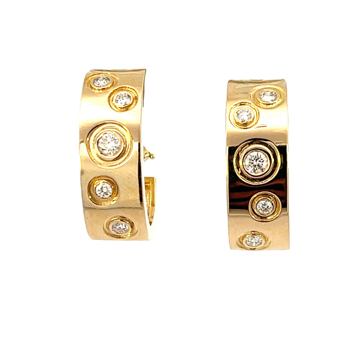 Bezel Sets Diamond Hoop Earrings