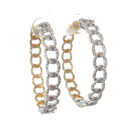 Diamond Link Hoop Earrings
