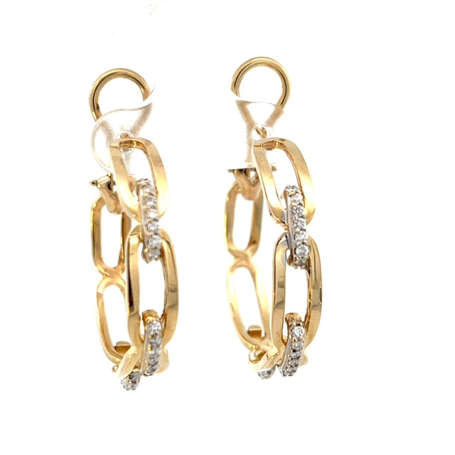 Gold & Diamond Hoop Earrings