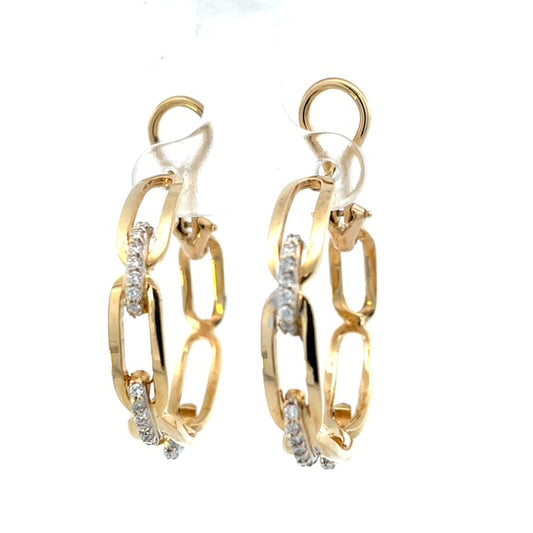 Gold & Diamond Hoop Earrings