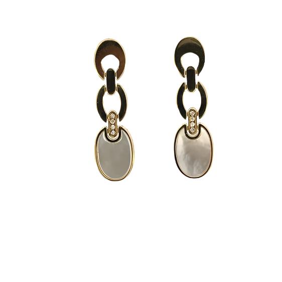 Mother of Pearl Gold Link Earrings