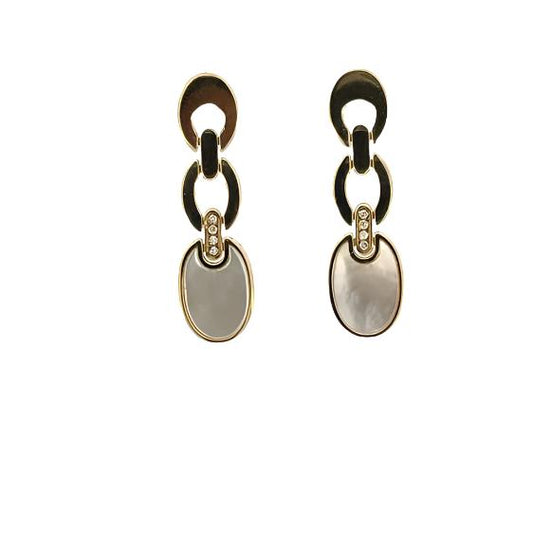 Mother of Pearl Gold Link  Earrings