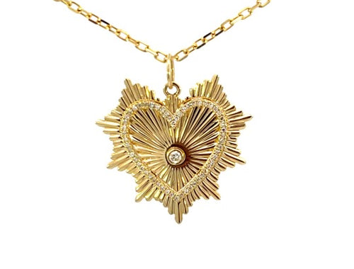14KYG Heart Charm Pendant Necklace