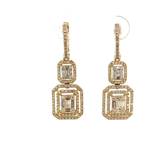 Fancy Diamond Hanging Earrings