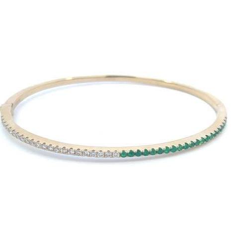 14K EMERALD & DIAMOND BANGLE
