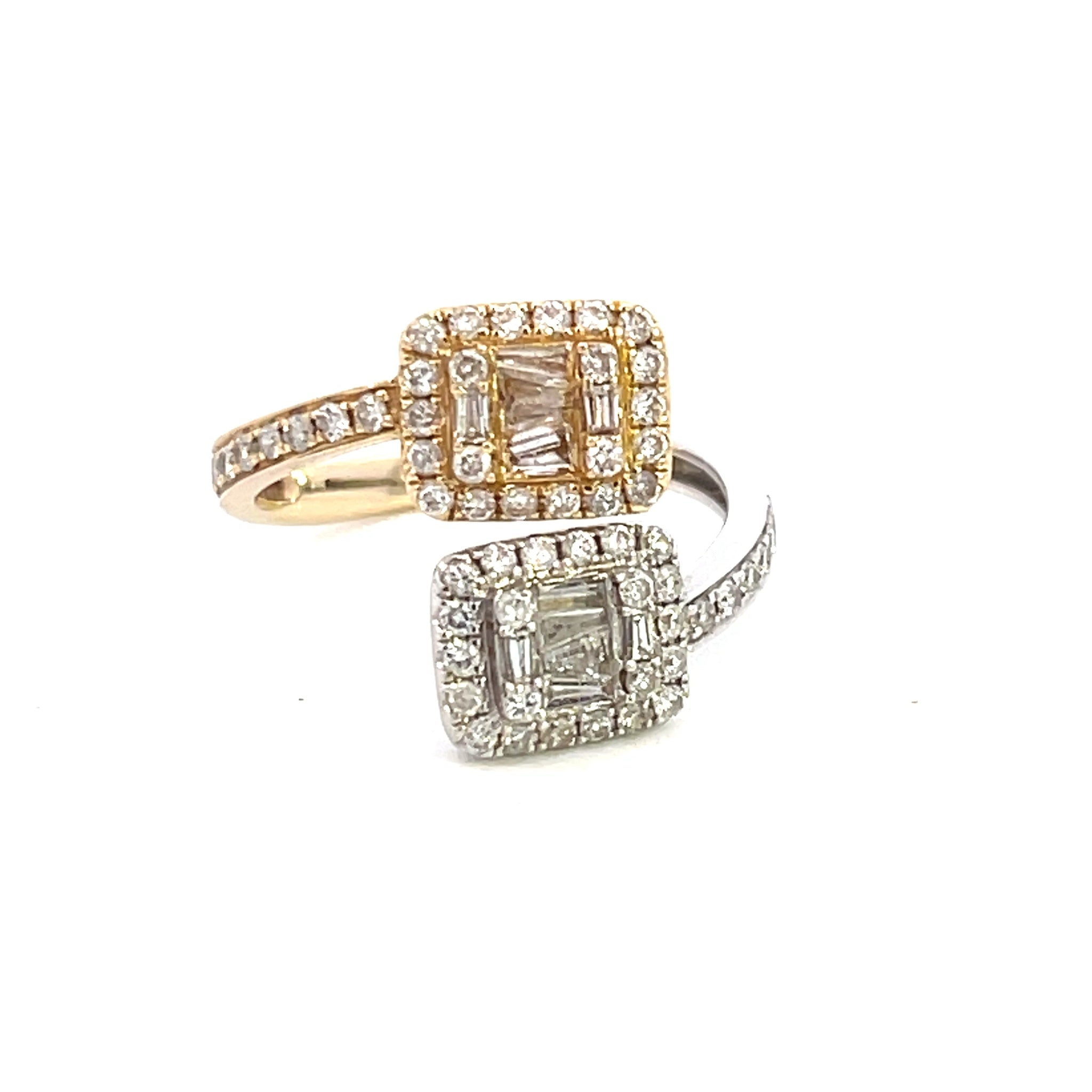 14K Two-Toned Wrap Around 1.02ctw Baguette Diamond  Ring