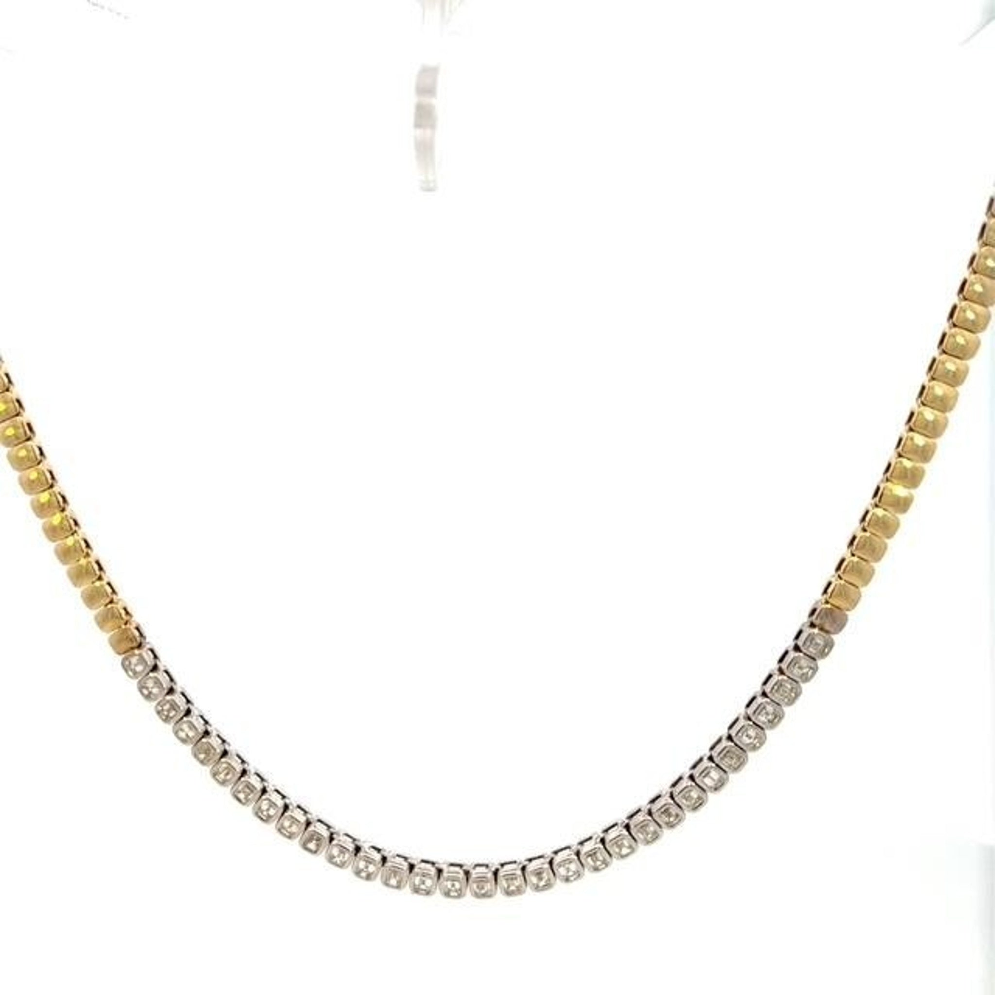 14K Yellow Gold 2.51ctw Emerald Cut Diamond Necklace