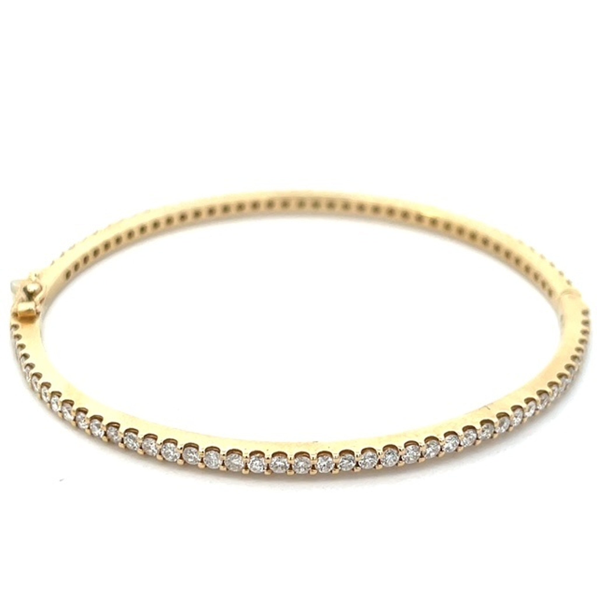 14K Yellow Gold 2.64 Carats Natural Diamond Eternity Bangle