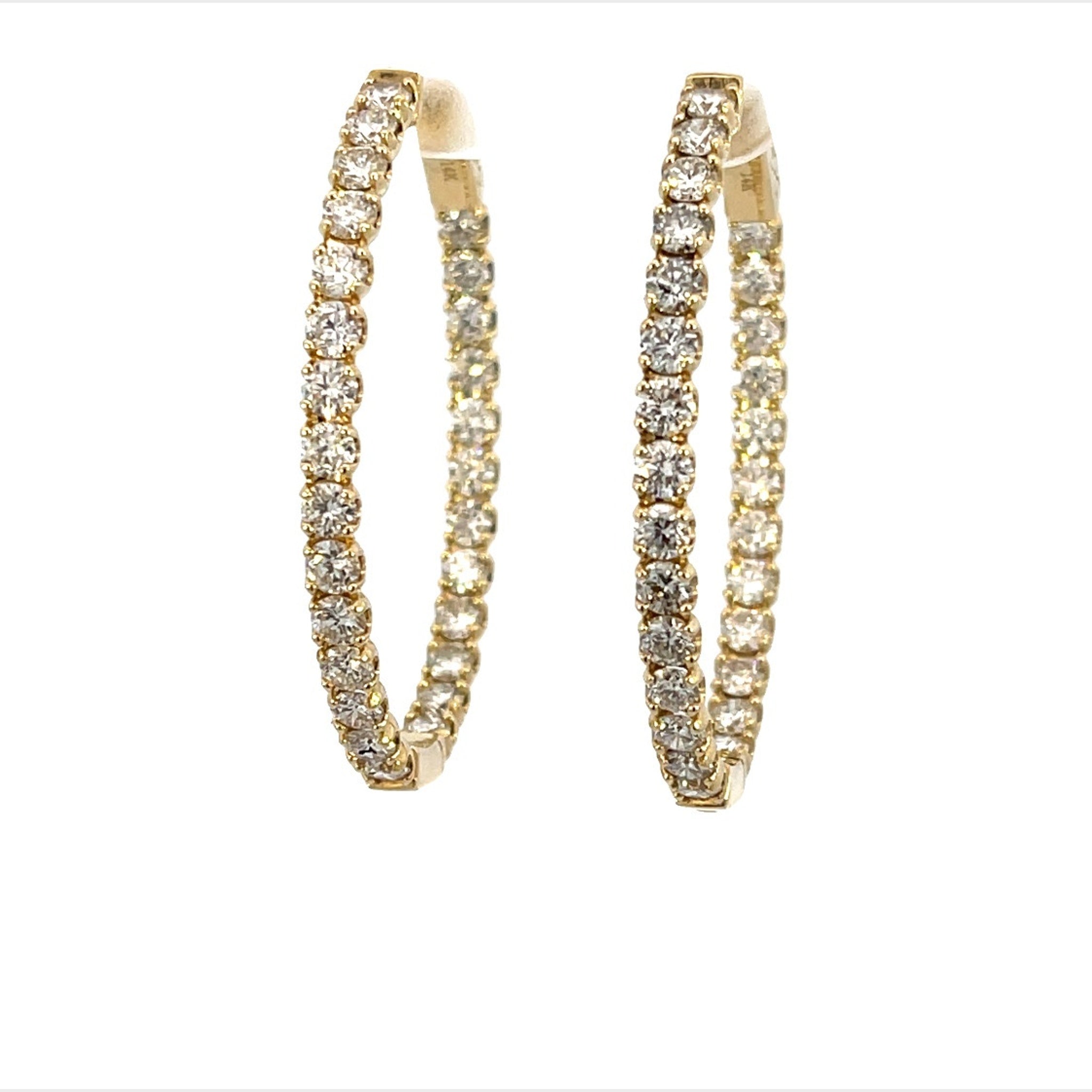 14K Yellow Gold 4.46ctw Lab Grown Diamond Hoop Earring