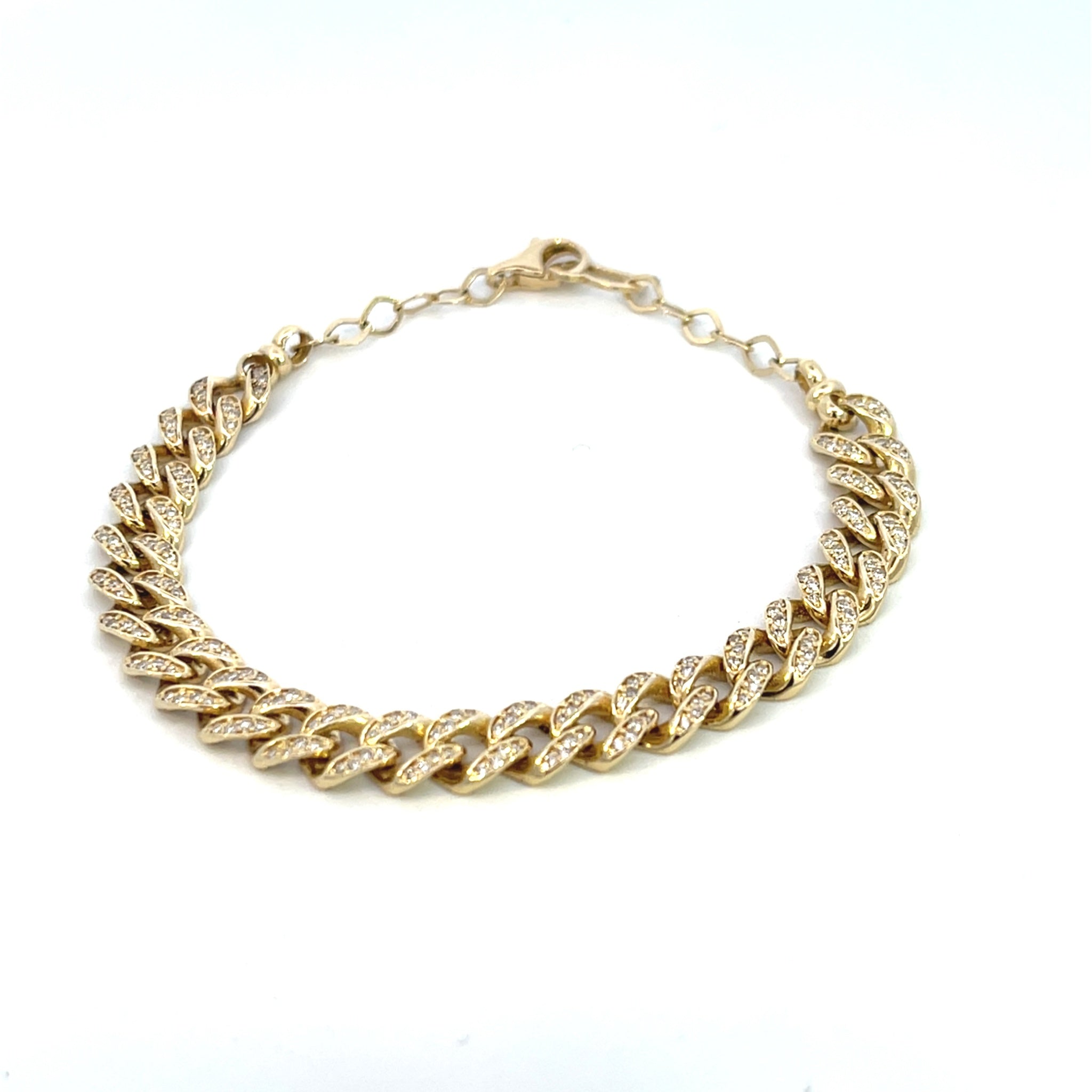 14K Yellow Gold Diamond Miami Cuban Bracelet
