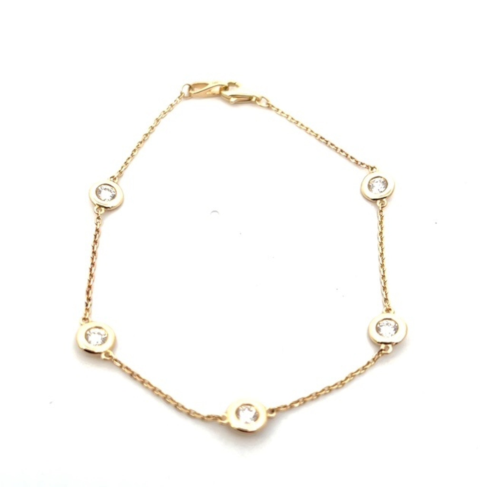 14K Yellow Gold Diamond by the Yard Lab Grown Bracelet