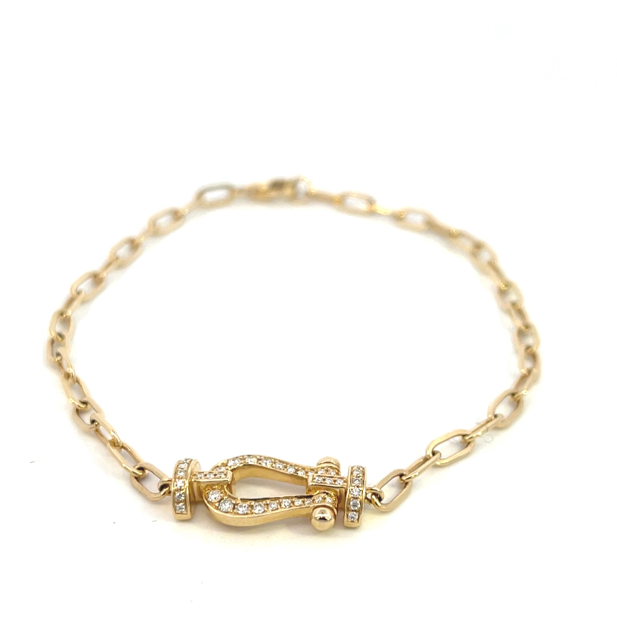 14K Yellow Gold Horse Shoe Style Bracelet