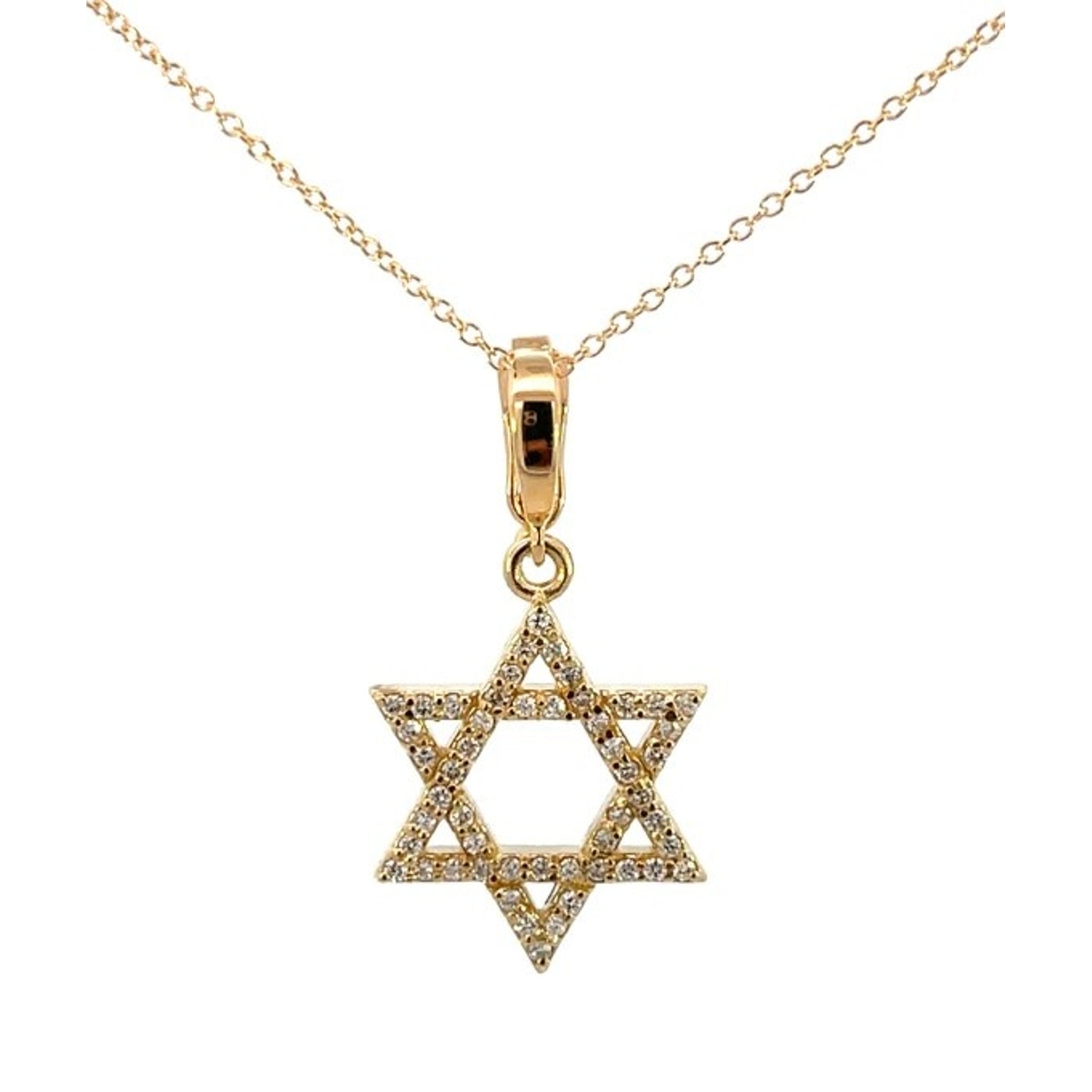 14K Yellow Gold Medium Size Star of David Pendant Only