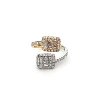 Overlap Beautiful Baguette Diamond Ring