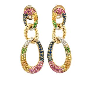 Multi Colored Gem Stones Earrings