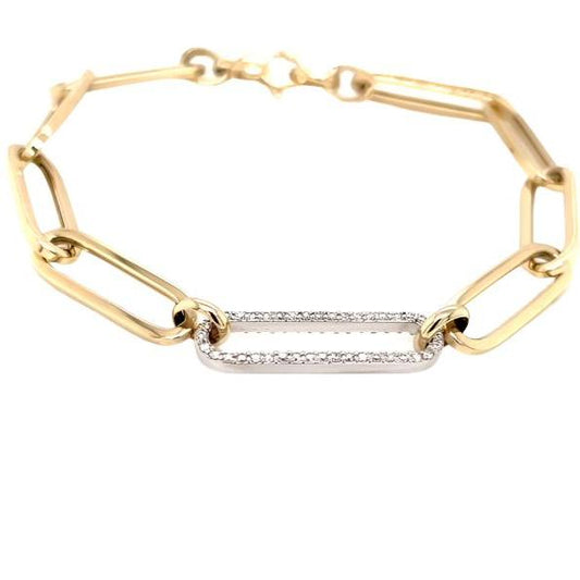 PaperClip Diamond Link Bracelet