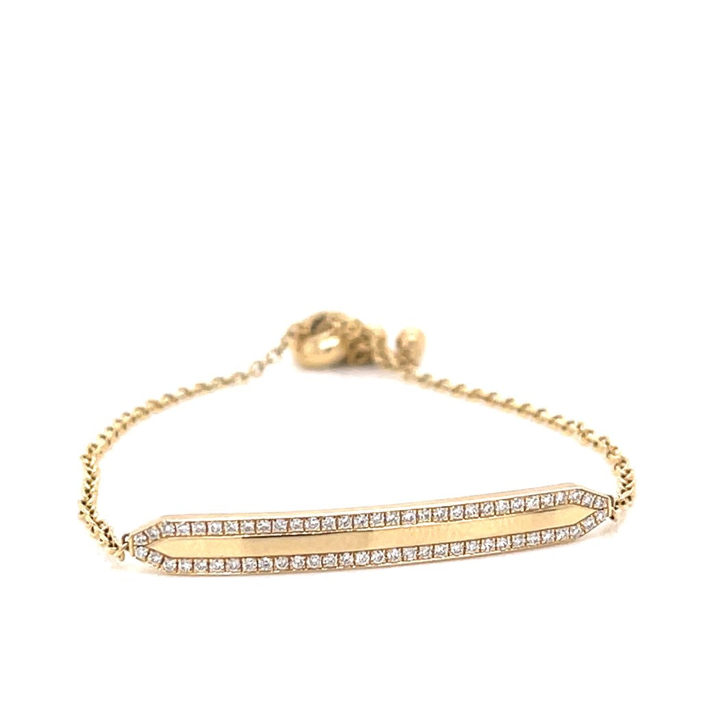 Yellow Gold Diamond Bar Bracelet