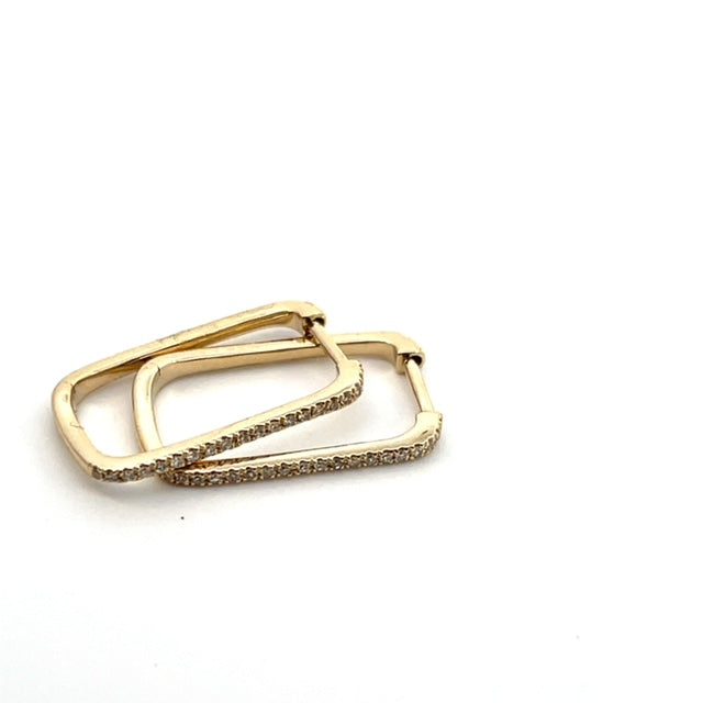 Gold N Diamond square hoop Earrings