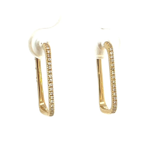 Gold N Diamond square hoop Earrings