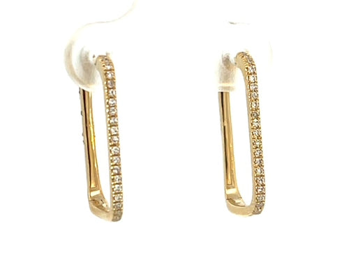 Gold N Diamond square hoop Earrings