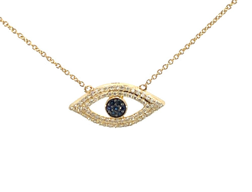 Evil Eye Diamond Pendant Necklace