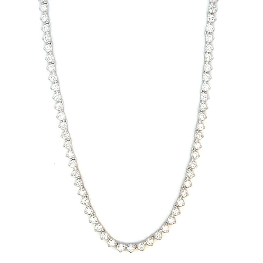 Diamond 3prong Tennis necklace