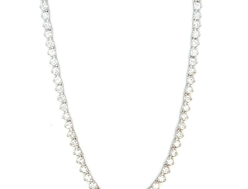 Diamond 3prong Tennis necklace
