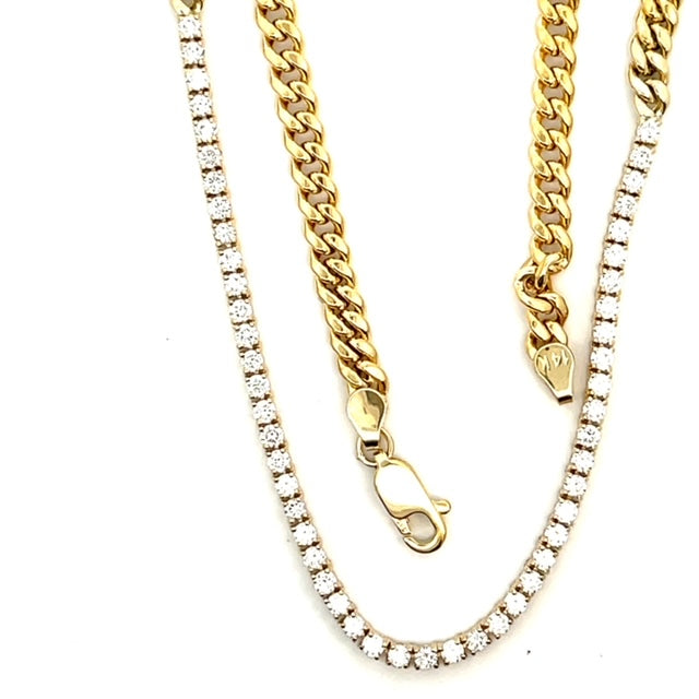 Lab Grown Diamond CUban Tennis Necklace