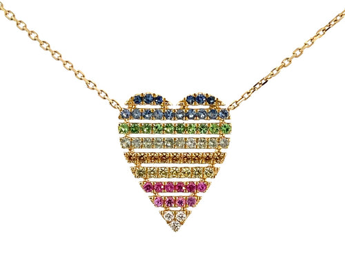 Multi Colored Heart Necklace